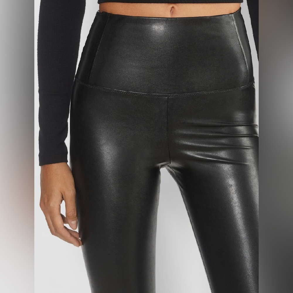 Aritzia Wilfred Daria Faux Leather Olive Green Leggings Pant Size Medium - Picture 3 of 12